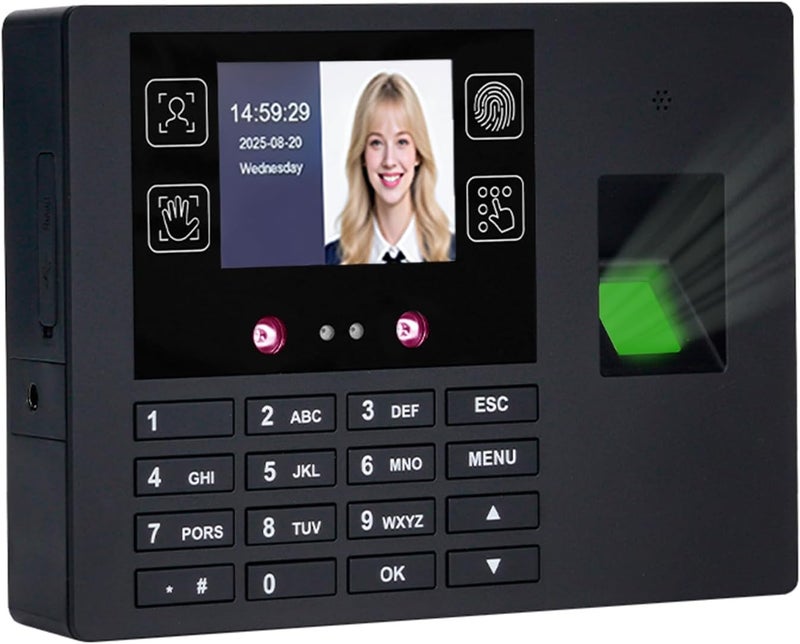 Rabitpos Employee Time Clocks for Small Business, Versatile 4 in 1 Time Machine (Face + Fingerprint + Palm Print + PIN), Clock in & Out Attendance Machine Punch Clock - Image 1